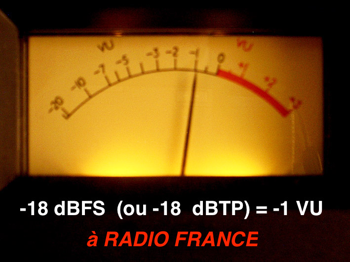 VU à -1 dB =-18 dBFS